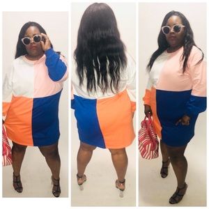 Ms. 4 Blocks Color Block Dress.